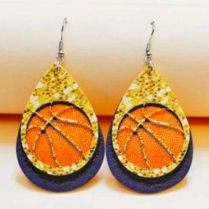 Basketball Glitter Earrings, Basketball Coach Earrings, Basketball Mom Earrings